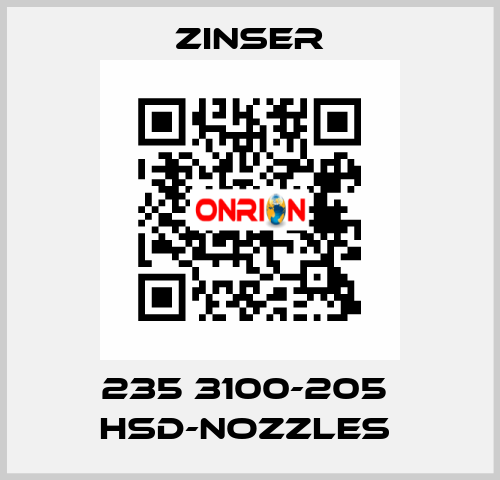 235 3100-205  HSD-nozzles  Zinser