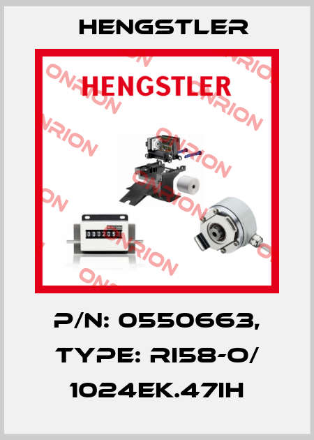 p/n: 0550663, Type: RI58-O/ 1024EK.47IH Hengstler
