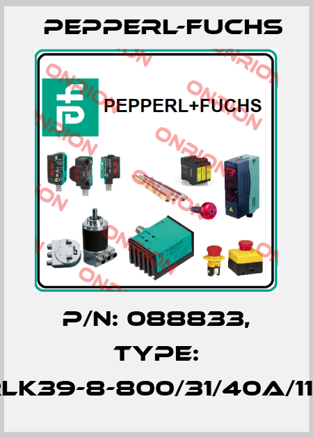 p/n: 088833, Type: RLK39-8-800/31/40a/116 Pepperl-Fuchs