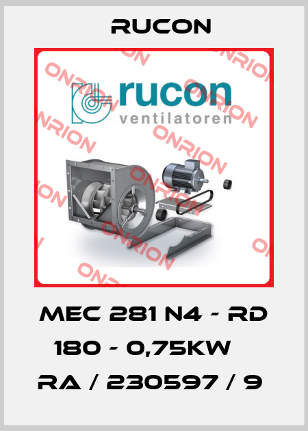 MEC 281 N4 - RD 180 - 0,75kw    RA / 230597 / 9  Rucon