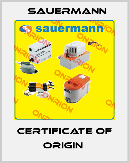 Certificate of origin  Sauermann