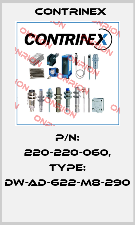 P/N: 220-220-060, Type: DW-AD-622-M8-290  Contrinex