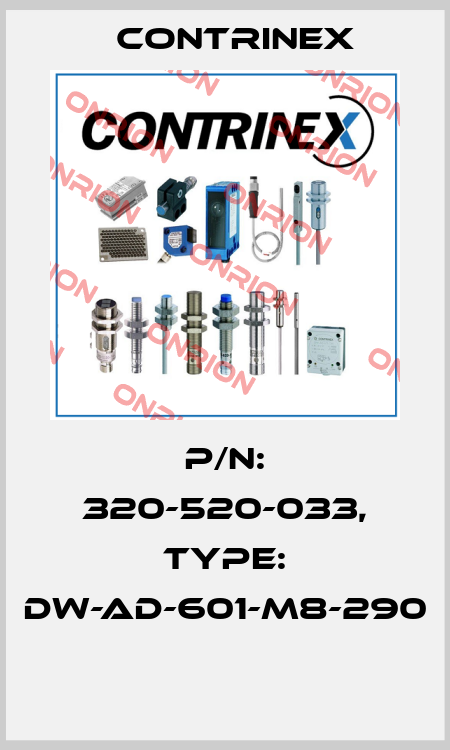P/N: 320-520-033, Type: DW-AD-601-M8-290  Contrinex
