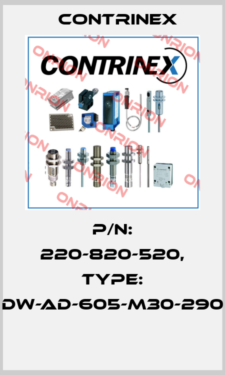 P/N: 220-820-520, Type: DW-AD-605-M30-290  Contrinex