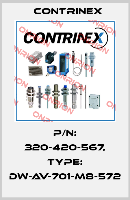 p/n: 320-420-567, Type: DW-AV-701-M8-572 Contrinex