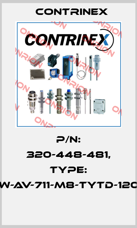 P/N: 320-448-481, Type: DW-AV-711-M8-TYTD-1203  Contrinex