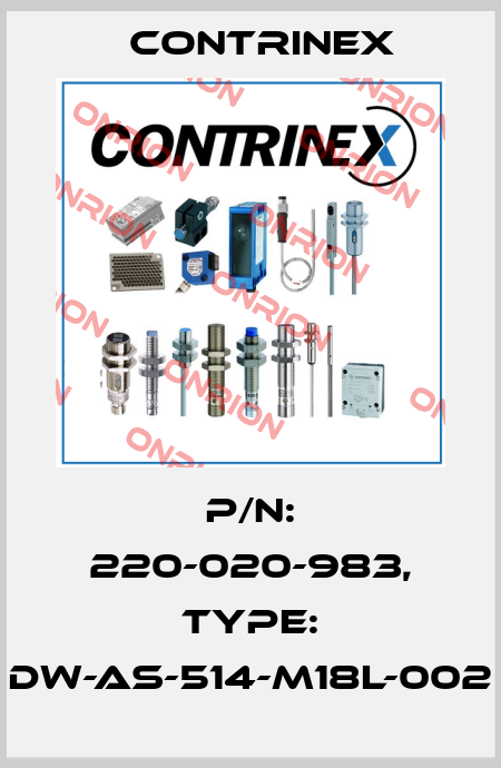 p/n: 220-020-983, Type: DW-AS-514-M18L-002 Contrinex