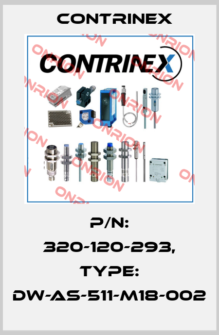 p/n: 320-120-293, Type: DW-AS-511-M18-002 Contrinex