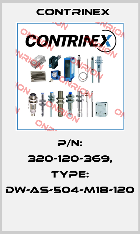 P/N: 320-120-369, Type: DW-AS-504-M18-120  Contrinex