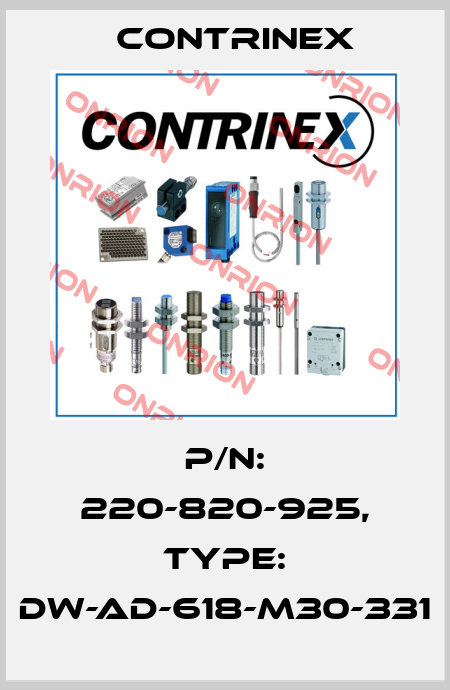 p/n: 220-820-925, Type: DW-AD-618-M30-331 Contrinex