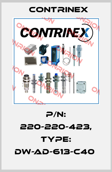 P/N: 220-220-423, Type: DW-AD-613-C40  Contrinex
