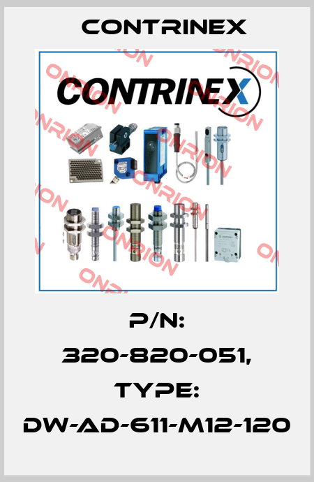 p/n: 320-820-051, Type: DW-AD-611-M12-120 Contrinex