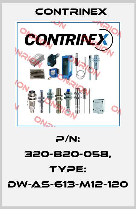 p/n: 320-820-058, Type: DW-AS-613-M12-120 Contrinex
