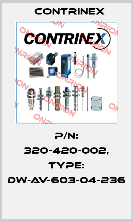 P/N: 320-420-002, Type: DW-AV-603-04-236  Contrinex