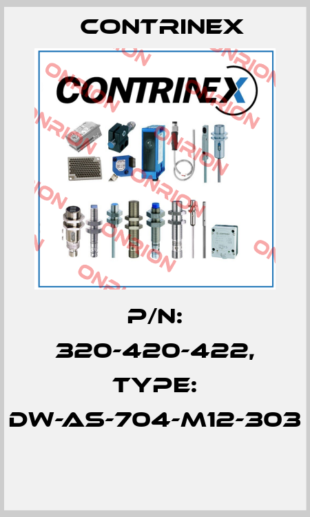 P/N: 320-420-422, Type: DW-AS-704-M12-303  Contrinex