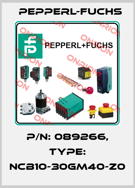 p/n: 089266, Type: NCB10-30GM40-Z0 Pepperl-Fuchs
