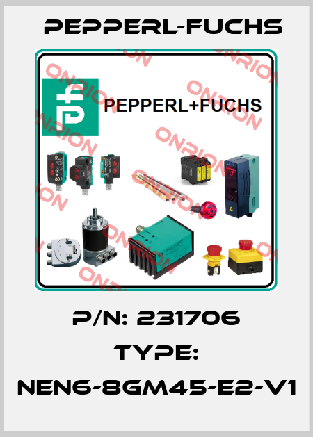 P/N: 231706 Type: NEN6-8GM45-E2-V1 Pepperl-Fuchs