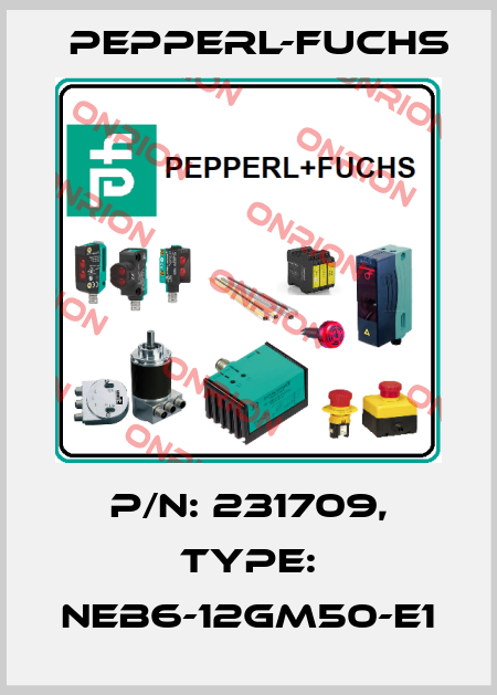 p/n: 231709, Type: NEB6-12GM50-E1 Pepperl-Fuchs