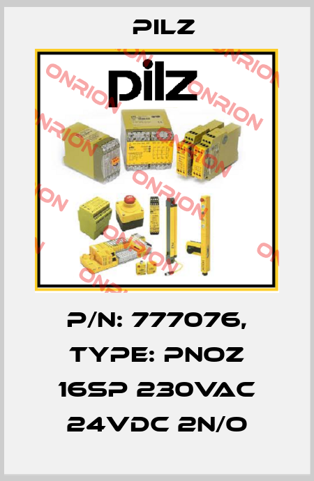 p/n: 777076, Type: PNOZ 16SP 230VAC 24VDC 2n/o Pilz