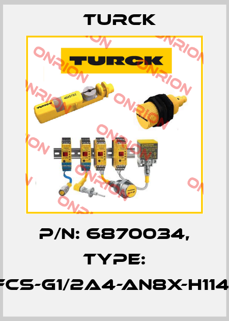 p/n: 6870034, Type: FCS-G1/2A4-AN8X-H1141 Turck