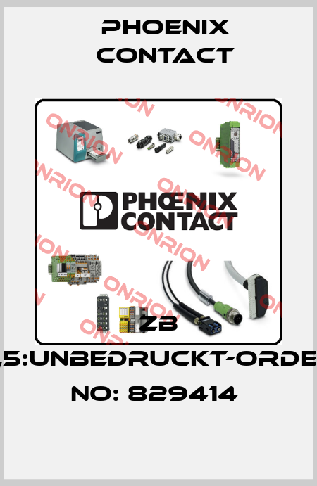 ZB 3,5:UNBEDRUCKT-ORDER NO: 829414  Phoenix Contact