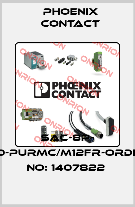 SAC-8P- 5,0-PURMC/M12FR-ORDER NO: 1407822  Phoenix Contact