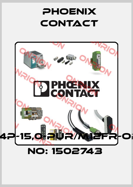 SAC-4P-15,0-PUR/M12FR-ORDER NO: 1502743  Phoenix Contact