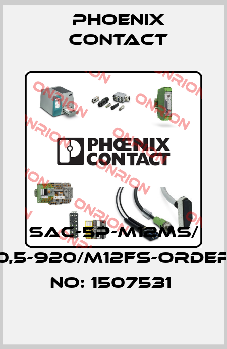 SAC-5P-M12MS/ 0,5-920/M12FS-ORDER NO: 1507531  Phoenix Contact