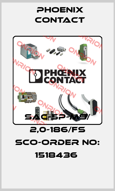 SAC-5P-MS/ 2,0-186/FS SCO-ORDER NO: 1518436  Phoenix Contact