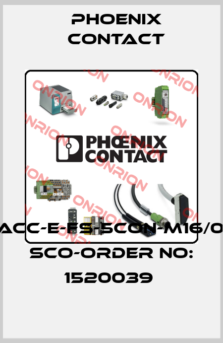 SACC-E-FS-5CON-M16/0,5 SCO-ORDER NO: 1520039  Phoenix Contact