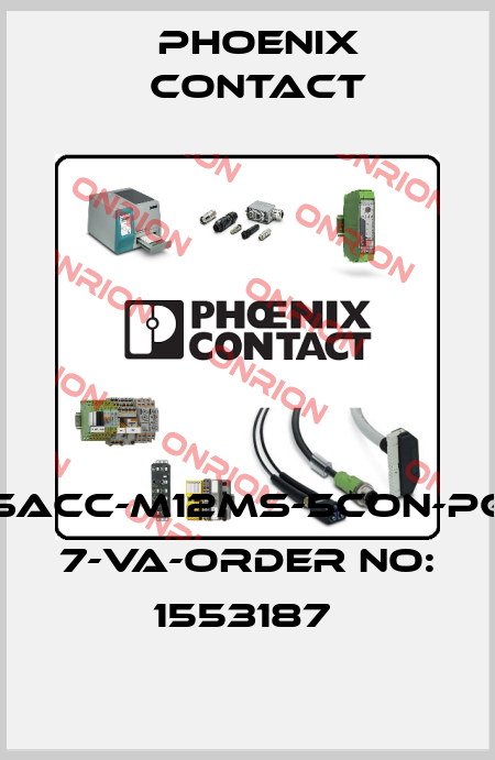 SACC-M12MS-5CON-PG 7-VA-ORDER NO: 1553187  Phoenix Contact