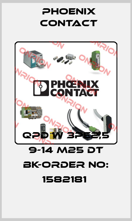 QPD W 3PE2,5 9-14 M25 DT BK-ORDER NO: 1582181  Phoenix Contact