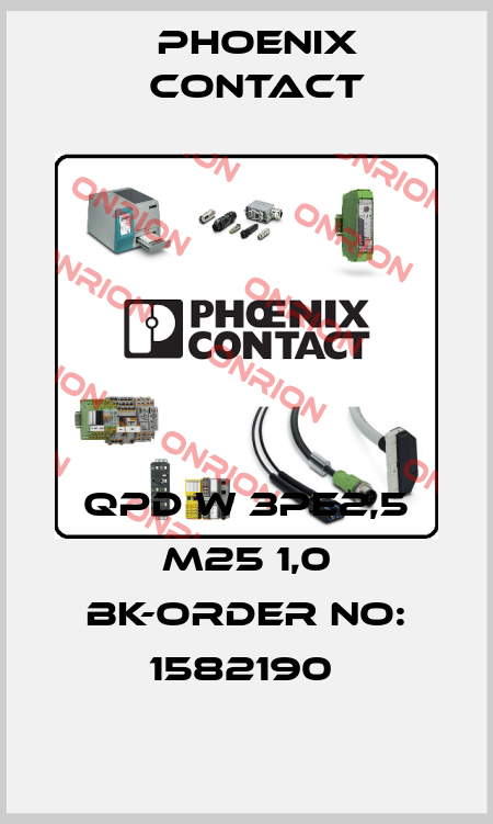QPD W 3PE2,5 M25 1,0 BK-ORDER NO: 1582190  Phoenix Contact
