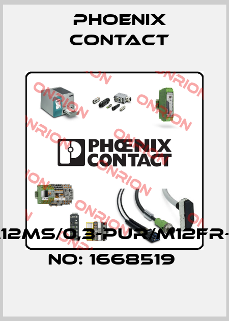 SAC-4P-M12MS/0,3-PUR/M12FR-3L-ORDER NO: 1668519  Phoenix Contact