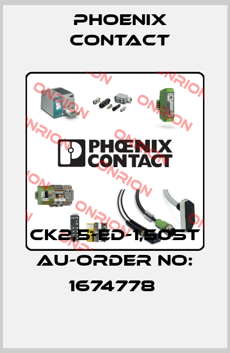 CK2,5-ED-1,50ST AU-ORDER NO: 1674778  Phoenix Contact