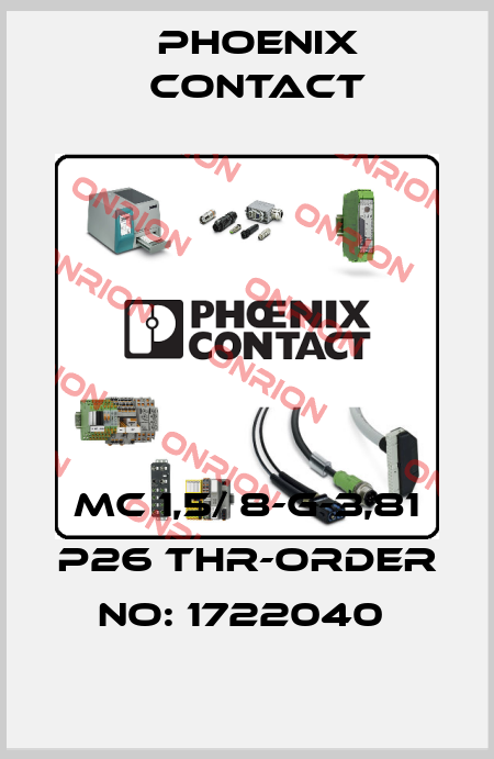 MC 1,5/ 8-G-3,81 P26 THR-ORDER NO: 1722040  Phoenix Contact