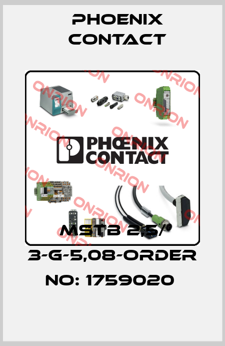 MSTB 2,5/ 3-G-5,08-ORDER NO: 1759020  Phoenix Contact