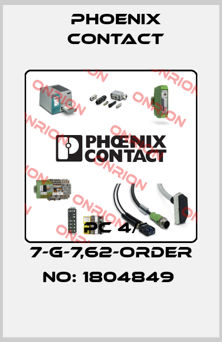 PC 4/ 7-G-7,62-ORDER NO: 1804849  Phoenix Contact