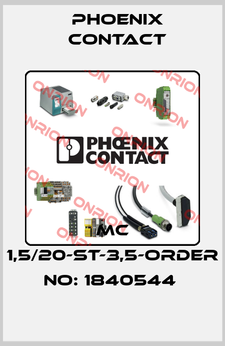 MC 1,5/20-ST-3,5-ORDER NO: 1840544  Phoenix Contact