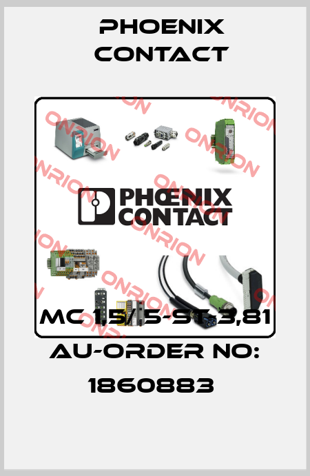 MC 1,5/ 5-ST-3,81 AU-ORDER NO: 1860883  Phoenix Contact