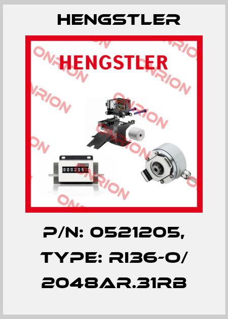 p/n: 0521205, Type: RI36-O/ 2048AR.31RB Hengstler