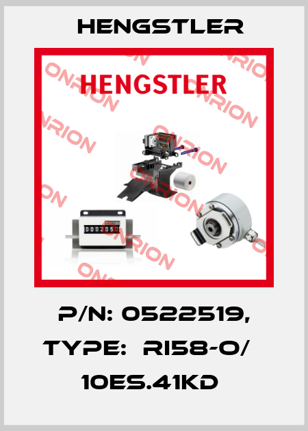 P/N: 0522519, Type:  RI58-O/   10ES.41KD  Hengstler