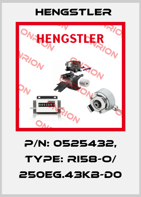 p/n: 0525432, Type: RI58-O/ 250EG.43KB-D0 Hengstler