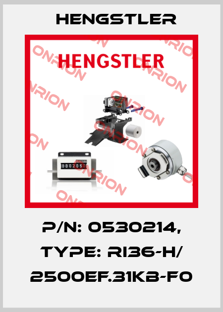 p/n: 0530214, Type: RI36-H/ 2500EF.31KB-F0 Hengstler