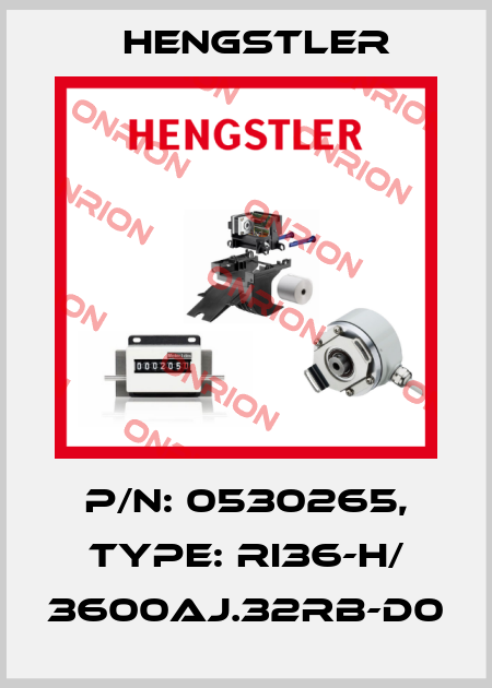 p/n: 0530265, Type: RI36-H/ 3600AJ.32RB-D0 Hengstler
