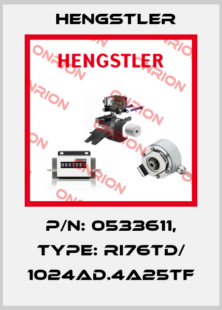 p/n: 0533611, Type: RI76TD/ 1024AD.4A25TF Hengstler