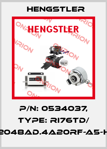 p/n: 0534037, Type: RI76TD/ 2048AD.4A20RF-A5-H Hengstler