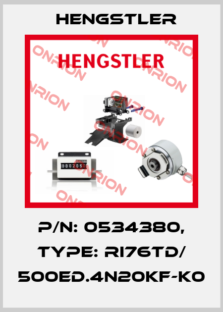 p/n: 0534380, Type: RI76TD/ 500ED.4N20KF-K0 Hengstler