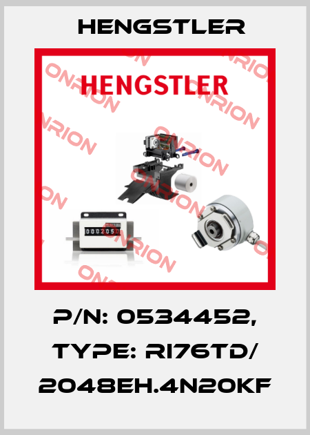 p/n: 0534452, Type: RI76TD/ 2048EH.4N20KF Hengstler
