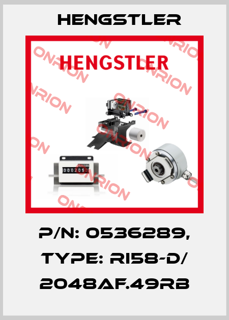 p/n: 0536289, Type: RI58-D/ 2048AF.49RB Hengstler